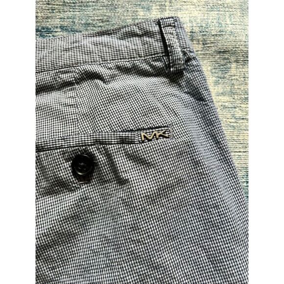 Michael Kors Blue White Micro Plaid 100% Cotton Shorts Size 34 - Picture 3 of 7